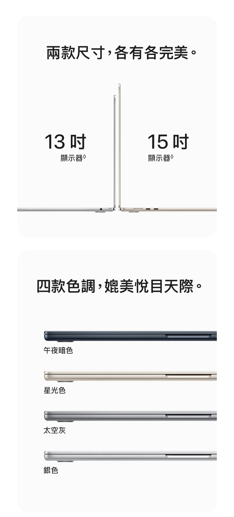   MacBook Air 13 吋及 15 吋